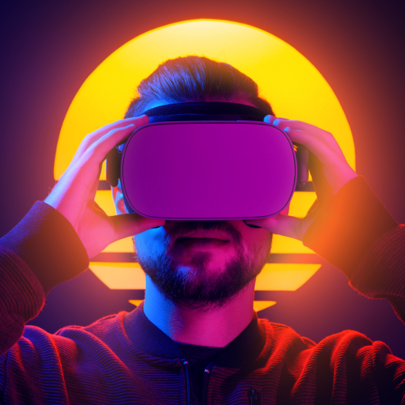 Person wearing VR headset